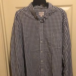 Merona Men’s Long Sleeve Plaid (Black & White) Size XXL